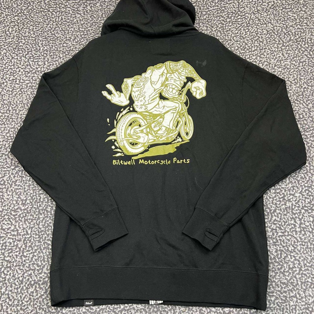 Biltwell Motorcycle Parts Hoodie Men‎ Extra Large Black Full Zip Long Sleeve XL